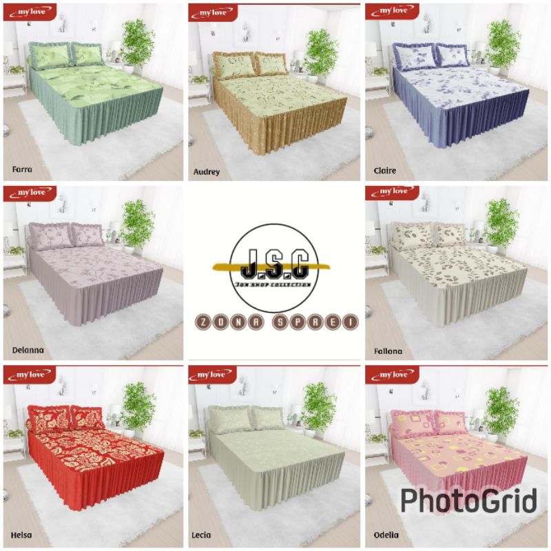 MY LOVE /Sprei rumbai my love ukuran 180x200 T30 motif minimalis bunga