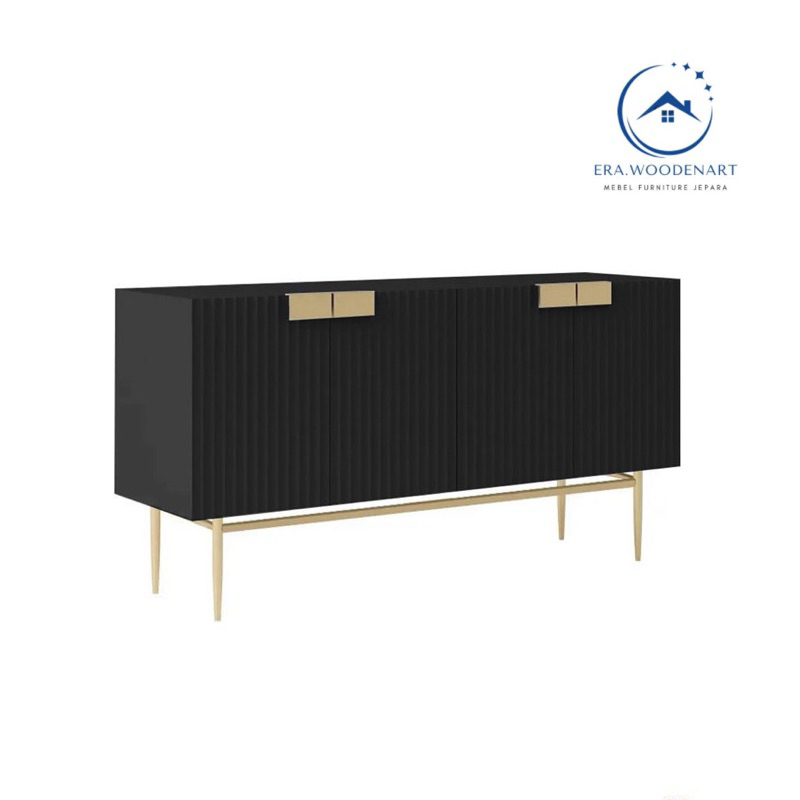 Drawer kabinet tv modern 4 pintu kayu jati solid