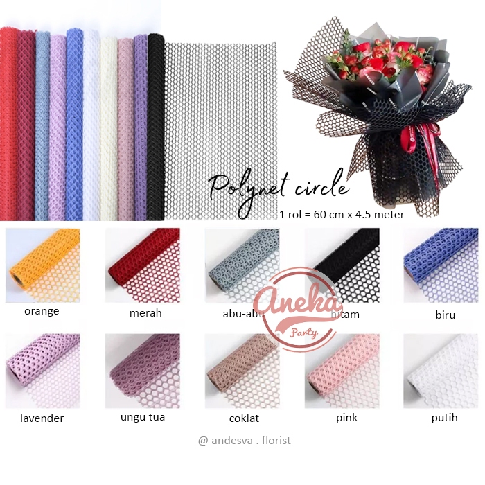 

[1 Roll] Kertas Jaring Buket Bunga Bulat / Flower Wrapping Paper Circle / Korean Circle Polynet