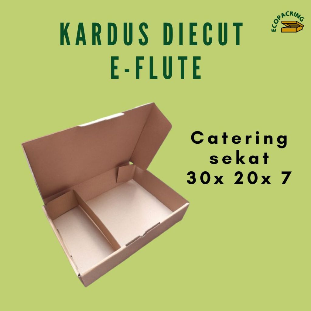 

Box Catering eflute + Aqua kardus diecut Kotak Corrugated box Dus Nasi Kotak Makan 30x20x7 (MIN ORDER 10 PCS)