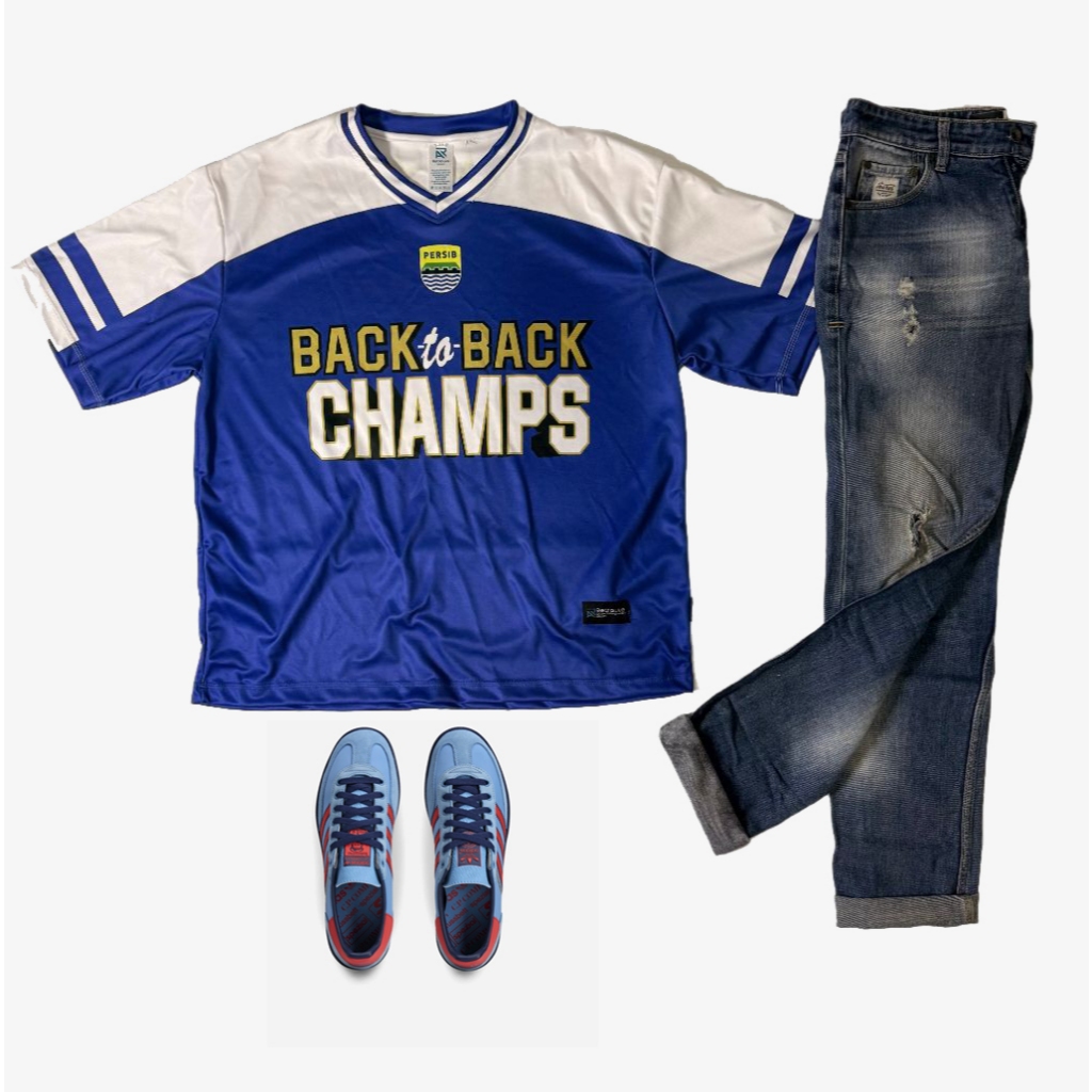 Oversize Jersey Persib Bandung / Jersey Special Edition Back To Back Persib Bandung - Putih Biru