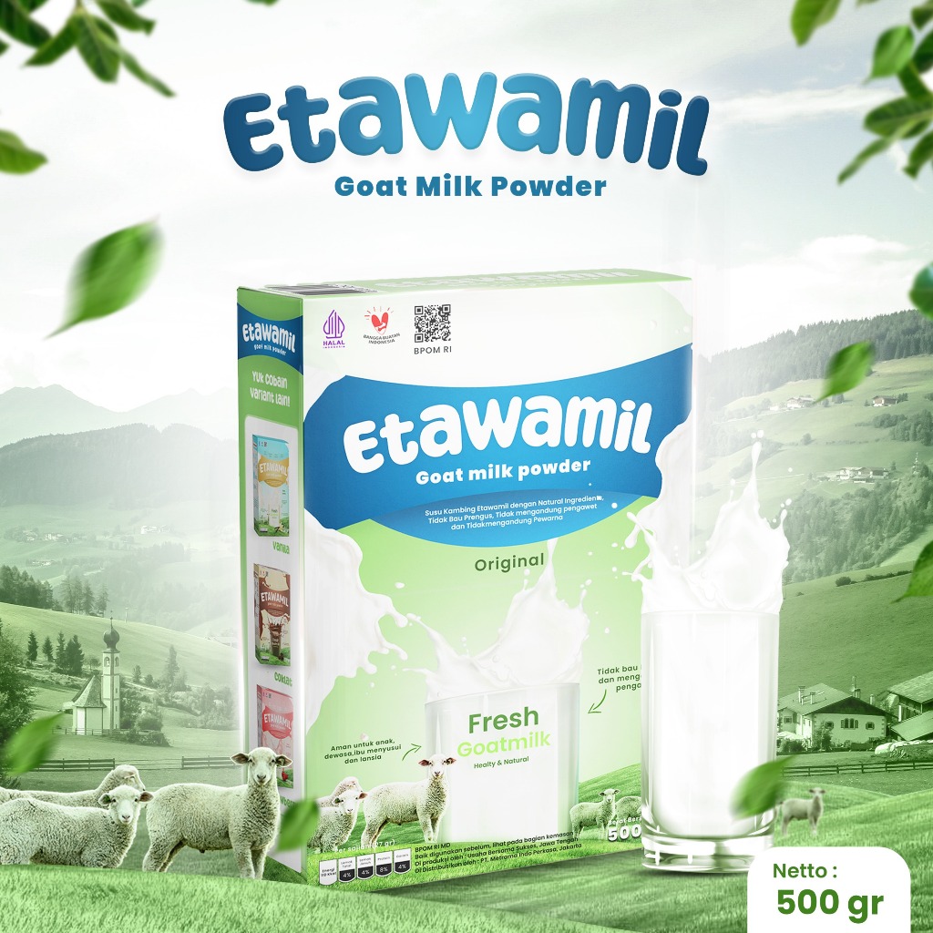 

ETAWAMIL Susu Kambing Etawa Bubuk - Enak sehat dan Halal | 500 Gram