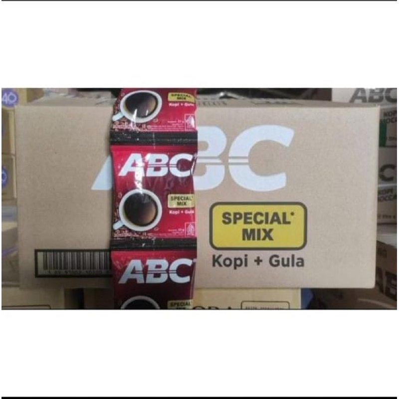 

kopi Abc hitam spesial mix kopi + gula 1 Dus isi 12rcg