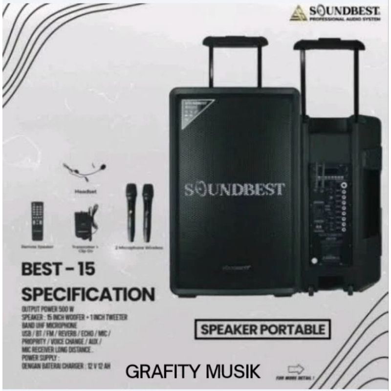 Speaker Portable Soundbest Best15 Best 15 Original Soundbest