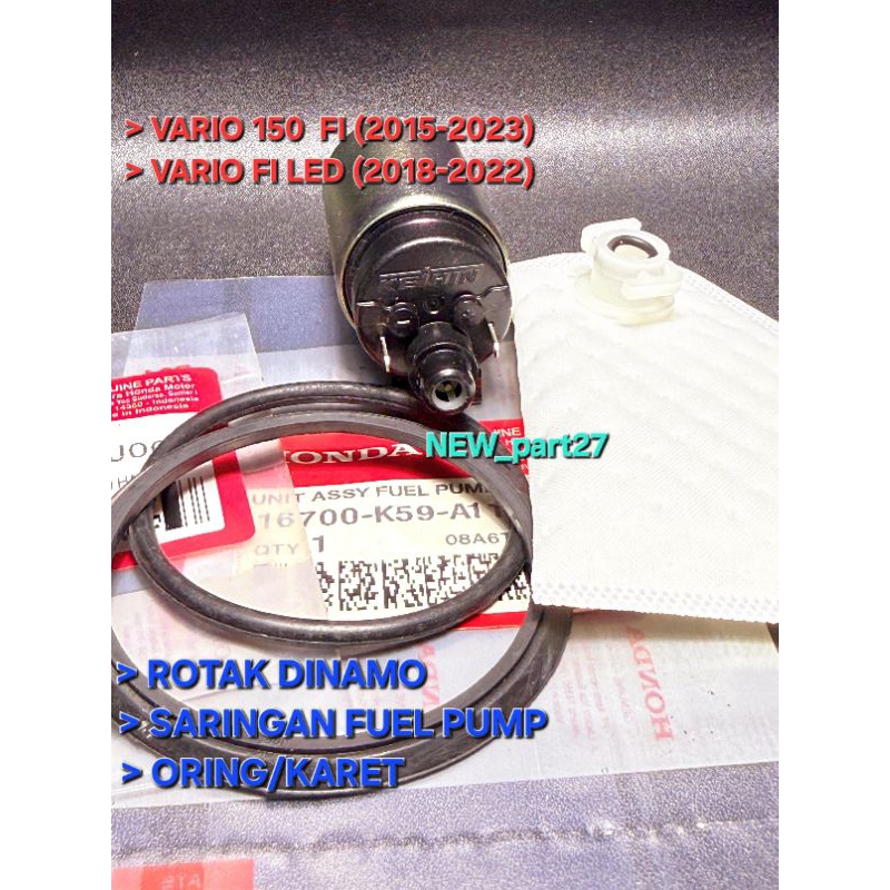 Paket 3 macem Rotak fuel pump (K59) dinamo Vario 125 esp led 2018-2022/Vario 150 esp led 2015-2023