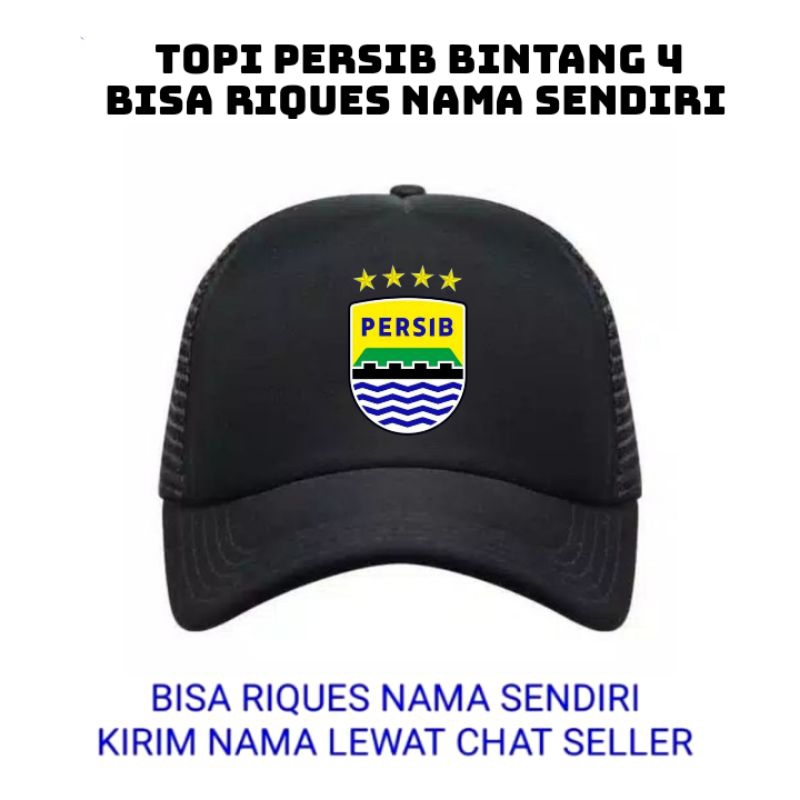Topi Persib Bandung// topi Persib bintang 4 bisa riques nama //topi Persib muurah
