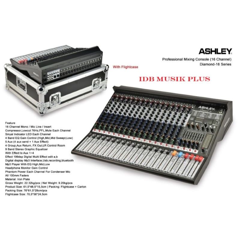 Mixer 16 Ch Ashley Diamond16 Diamond 16 With Hardcase Original