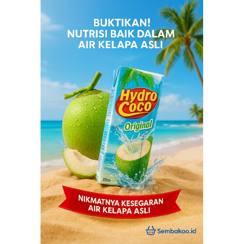 

Hydro Coco Original 250ml - Minuman Segar Air Kelapa Asli | Kaya Elektrolit & Tanpa Pengawet