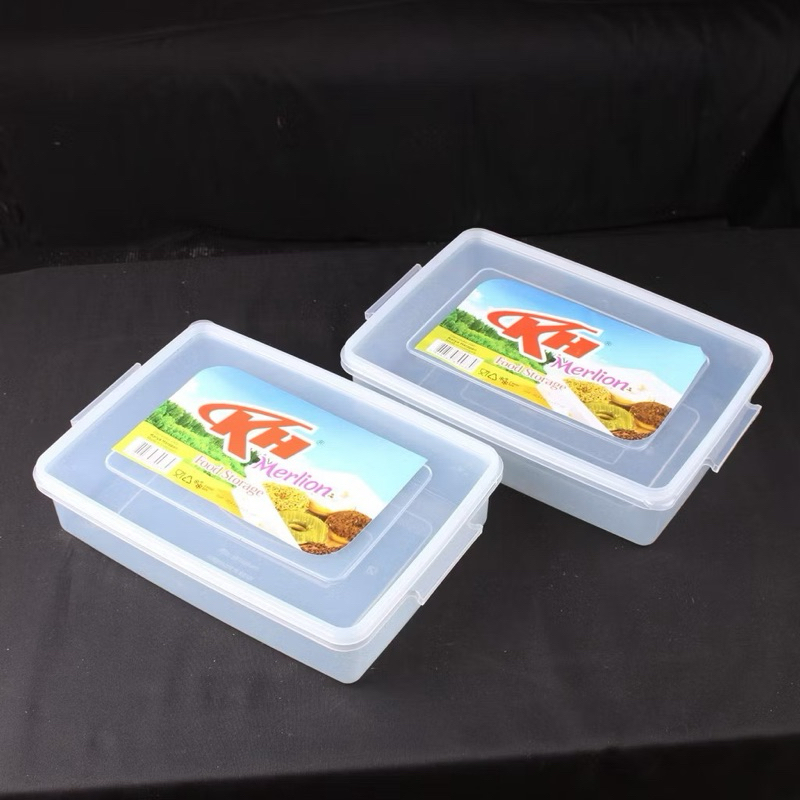 Kotak donat / kotak kue merlion kh plastik tebal 2200 ml serbaguna tutup rapat