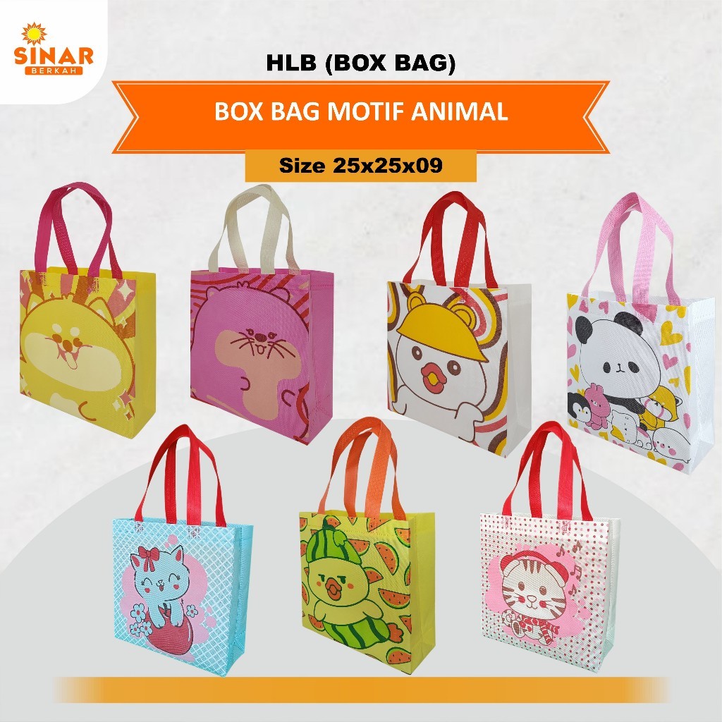 

[LUSINAN] Tas Ultah Anak | Goodie Bag Ulang Tahun | Tas Anak Ulang Tahun Bento Animal 25x25x9