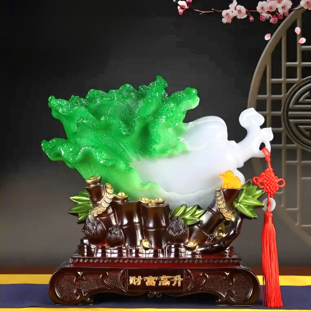 32cm Patung Sawi Besar Jumbo Kado Souvenir Imlek Sincia Sawi Putih Baicai Dekorasi Rumah Sawi Besar 