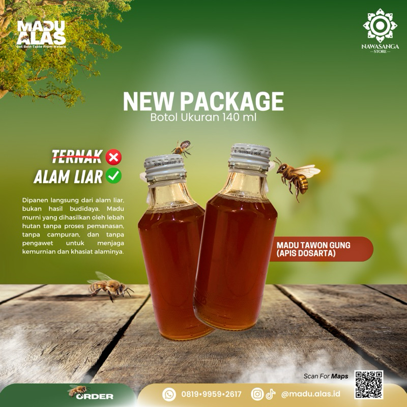 

(New Package) Madu Tawon Gung (Apis Dosarta) Hutan / Alam Liar by Madu Alas Id