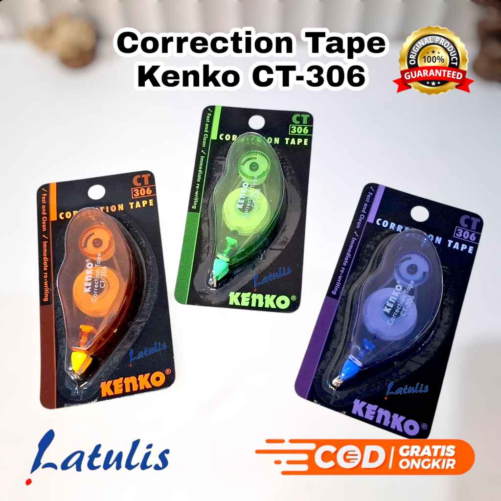 

KENKO CORRECTION TAPE CT-306/ 6M / PITA KOREKSI / TIPEX KERTAS