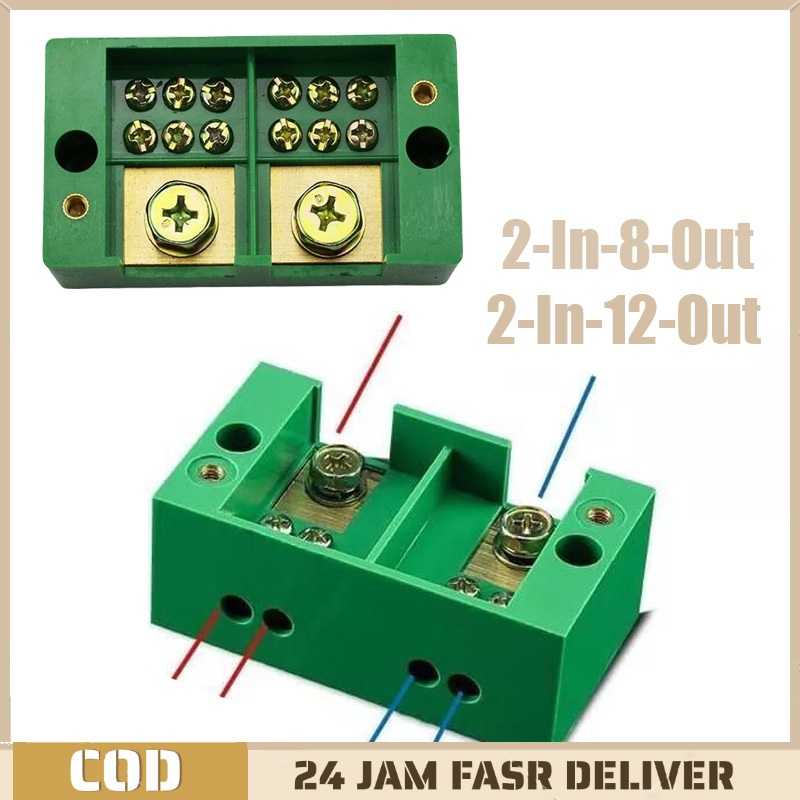 Box Sambungan Kabel Listrik  2-In-8/12-Out Terminal Junction Box Konektor Listrik Tegangan Tinggi