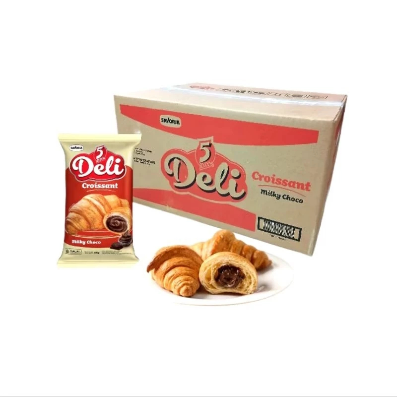 

5 Days Croissant Creamy Chocolate - Deli Roti Croisant Isi Coklat 45g 1 Dus isi 20