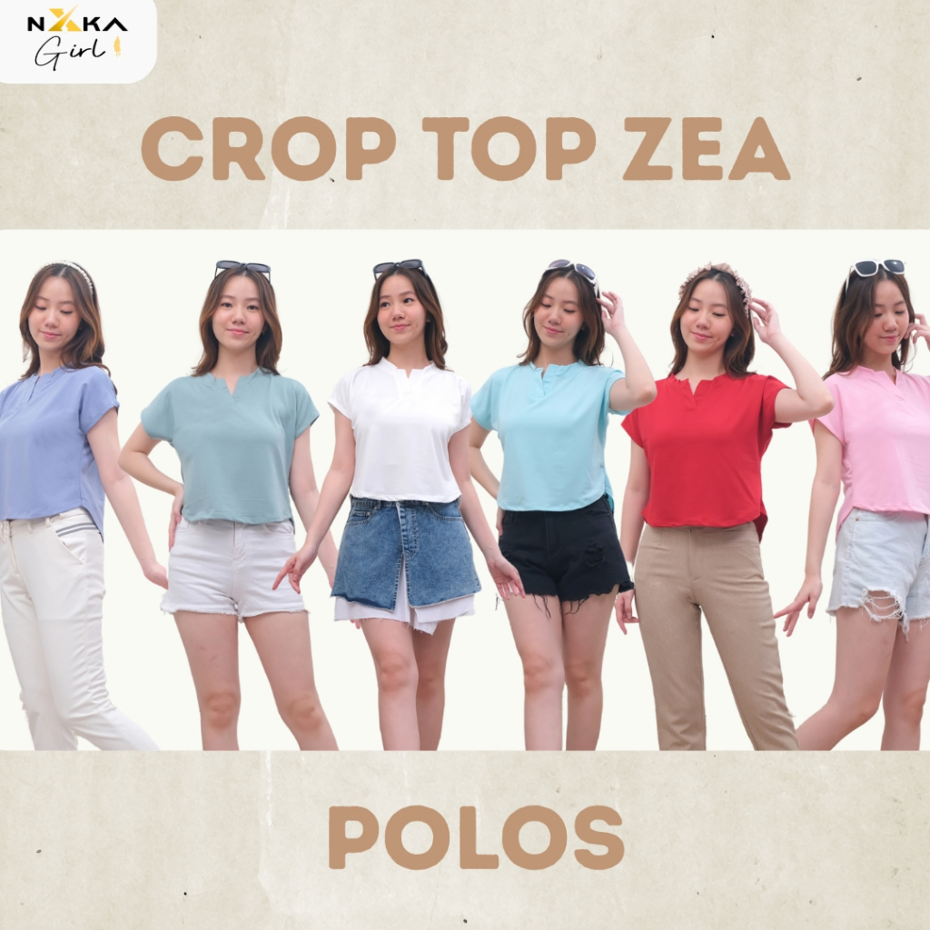 NAKAGIRL Crop Top Klep Zea Atasan Wanita Korean Style Bahan Spandek Nyaman Adem