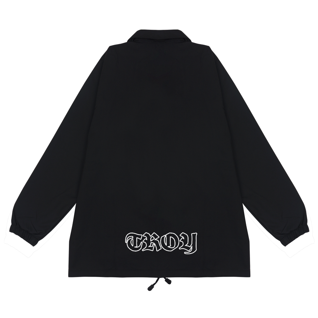 Troy Company Coach Jacket Deutsch Black - Jaket Windbreaker Hitam WN 3123