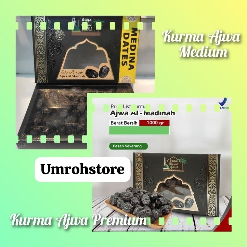 

Kurma Ajwa Al Madinah 1kg Medium dan Super Premium Empuk Enak Legit