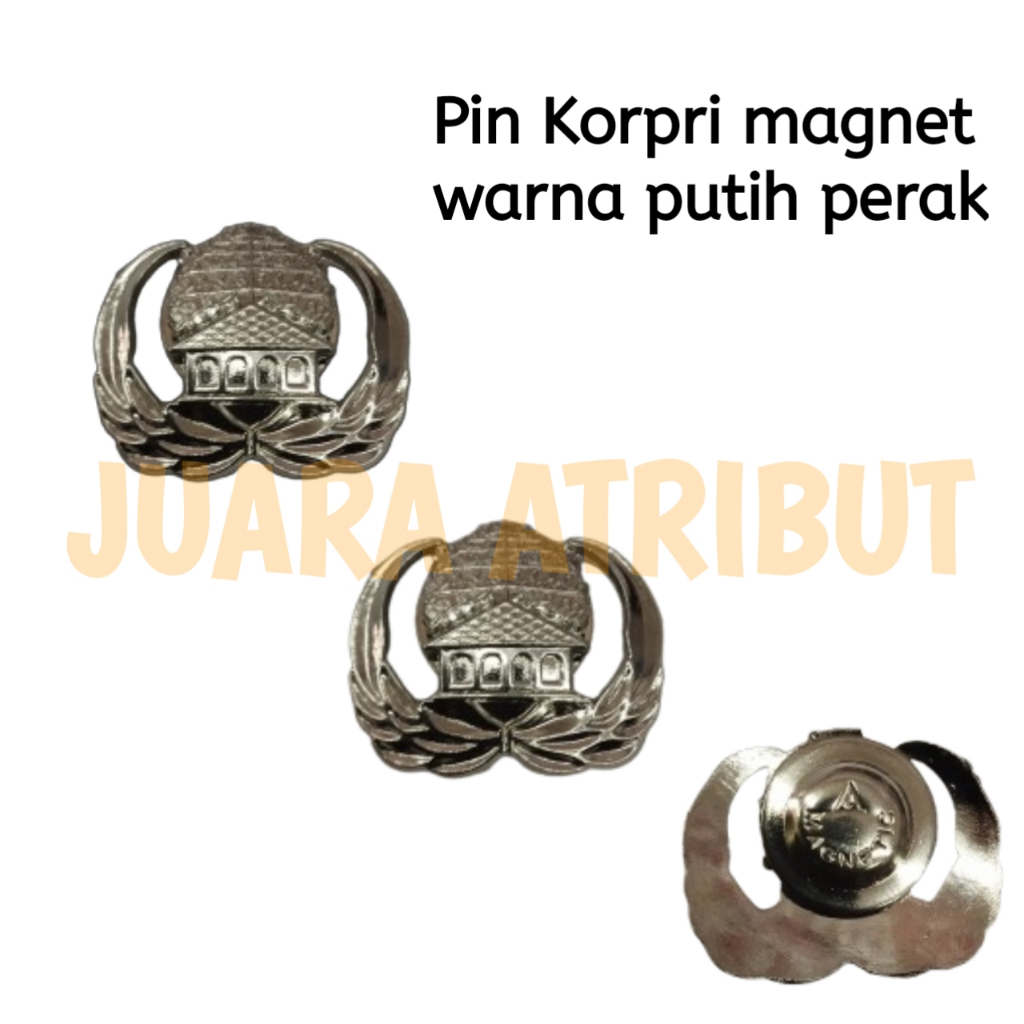 PIN KORPRI MAGNET SILVER/ BROS KORPRI PERAK/ PIN ASN MAGNET SILVER /PIN KORPRI SILVER/LENCANA KORPRI