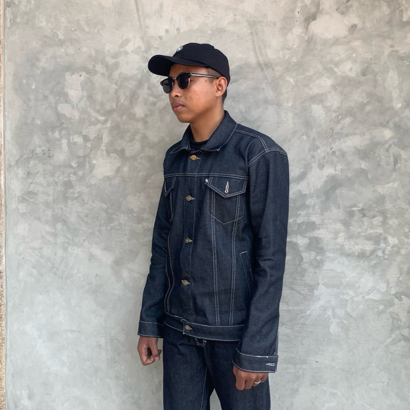 Best Sale Jaket Denim Pria 14Oz Jaket Raw Denim Jaket Jeans Kaku