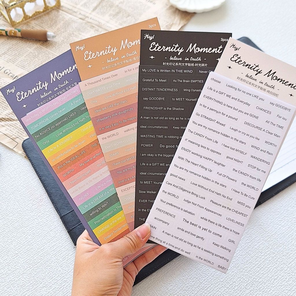 

ETERNITY MOMENT STICKER WORD bahan kertas doff aesthetic jurnal scrabook