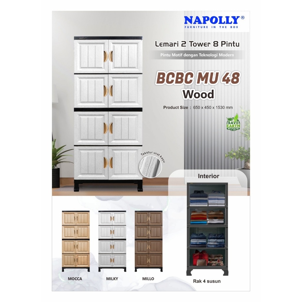 LEMARI NAPOLLY JUMBO LEMARI PLASTIK BCBC MU 48
