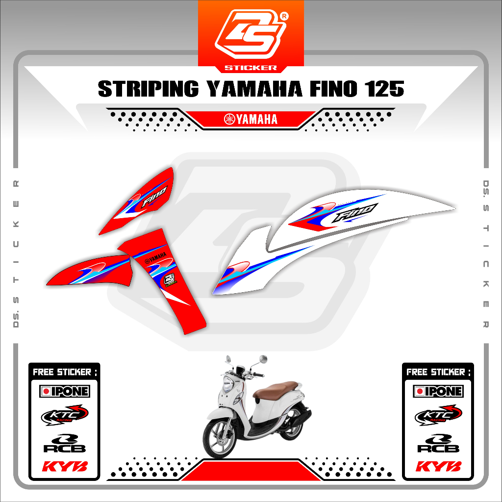 Stiker Fino FI 125 Decal Striping Fino FI 125 Premium Racing DS070525 DS STIKER