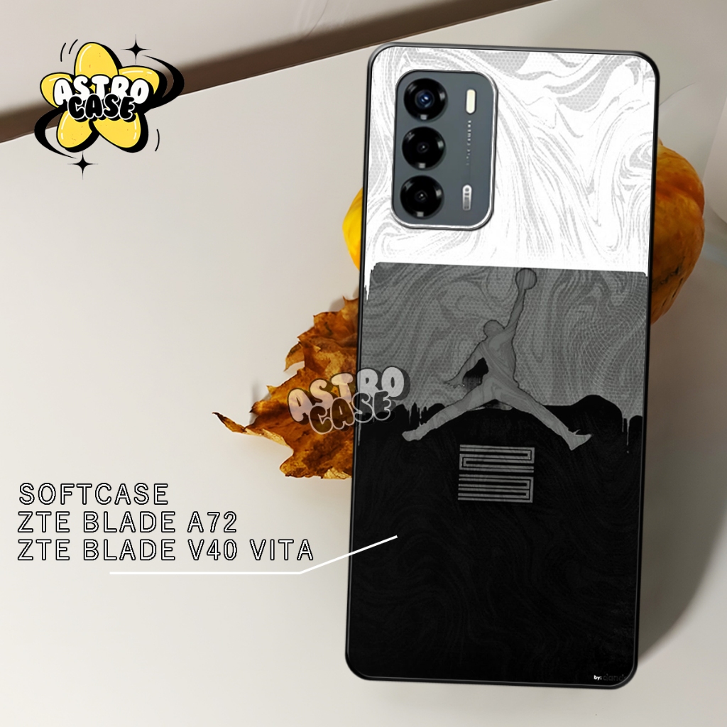Case V40 Vita - Cassing ZTE Blade V40 Vita / ZTE Blade A72 New Motif Whit Black - Softcase Motif Ker