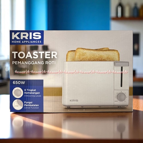 Kris Toaster 2slice Alat Pemanggang Bakar Roti White 650w Tombol Bawah 6tingkat Kematangan Krischef 