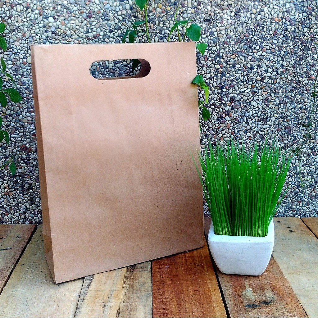 

Paperbag Coklat Polos (Model Plong)
