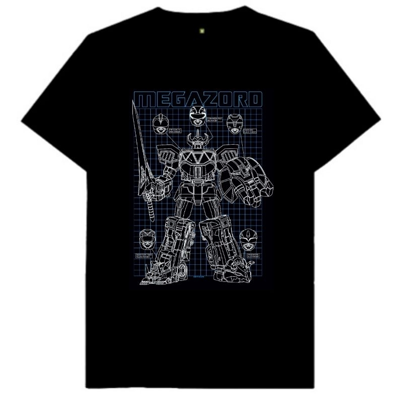 kaos dewasa megazord vintage cartoon