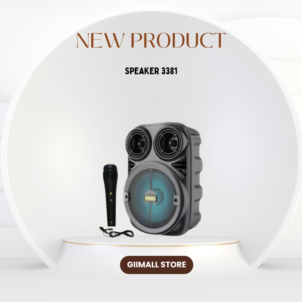 MKC KIMISO Speaker Bluetooth Bass Besar Speaker 3381 Portable Bluetooth Free Mic karaoke