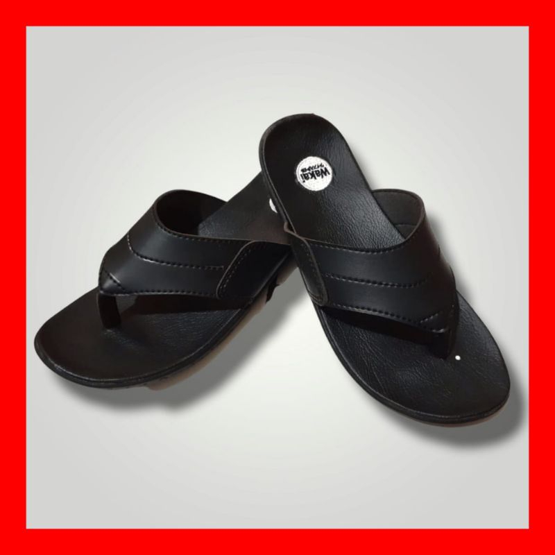 Sandal jepit wakai pria wanita hitam jepit kalp hitam