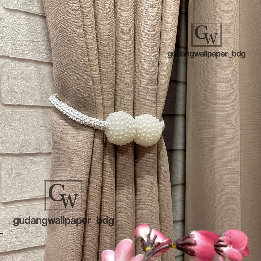 Gorden Gordyn Hotel Blackout Minimalis Polos Bertekstur Warna Khaki Coklat Susu