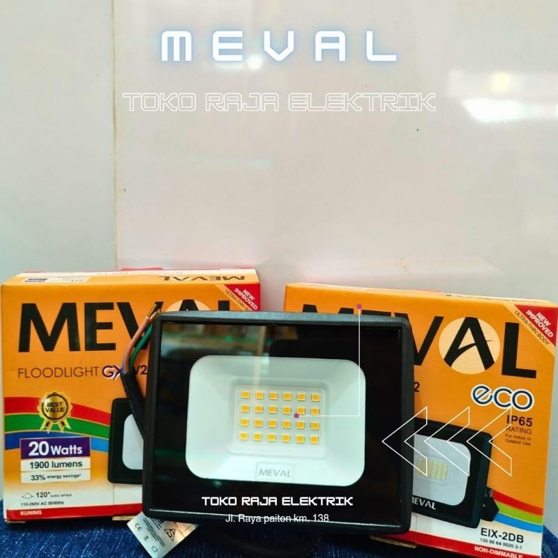 lampu sorot LED Meval 20w, sorot LED Meval 20w, sorot tahan air, sorot IP 65