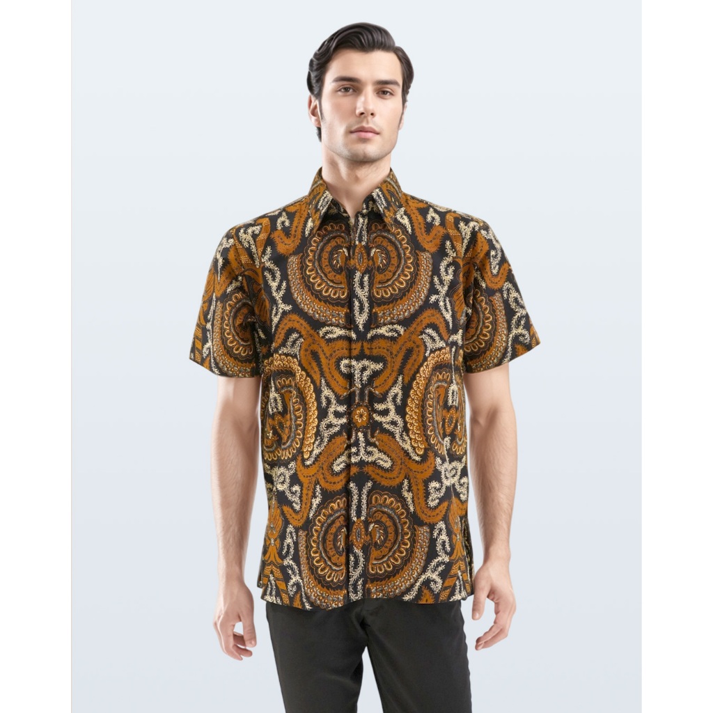 DANAR HADI - Kemeja Batik PE Kepet Sakembaran - 5KESK.78.0225 - Hitam