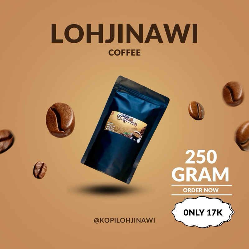 

kopi bubuk hitam lohjinawi kemasan 250gram