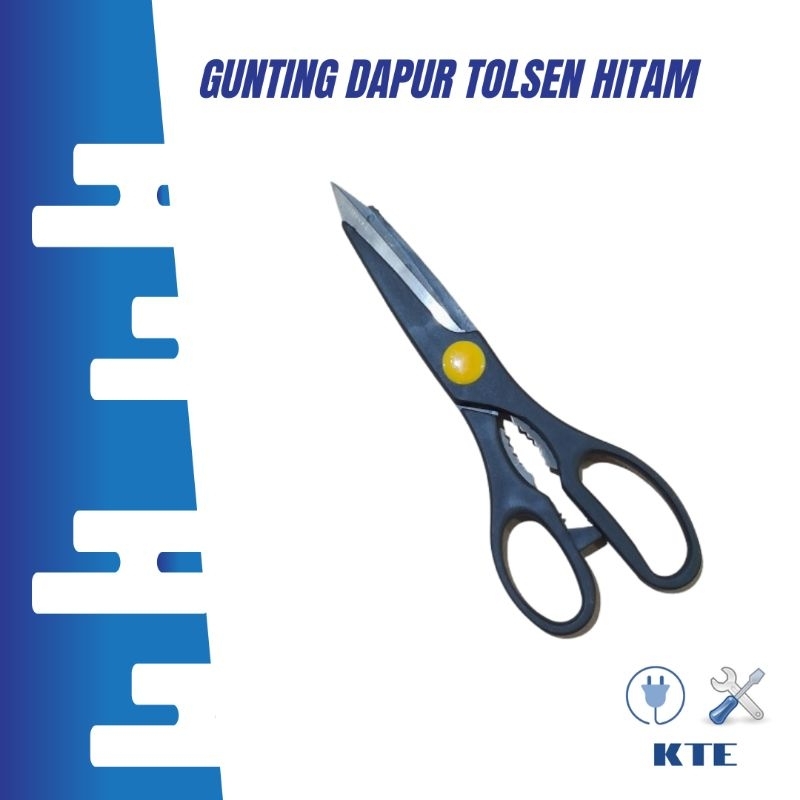 Gunting dapur Tolsen hitam 8"