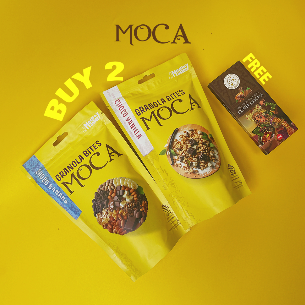 

MOCA - Paket Bundling MOCA Granola 120g + GRATIS Cokelat 45g - Makanan Sehat - Cemilan Sehat