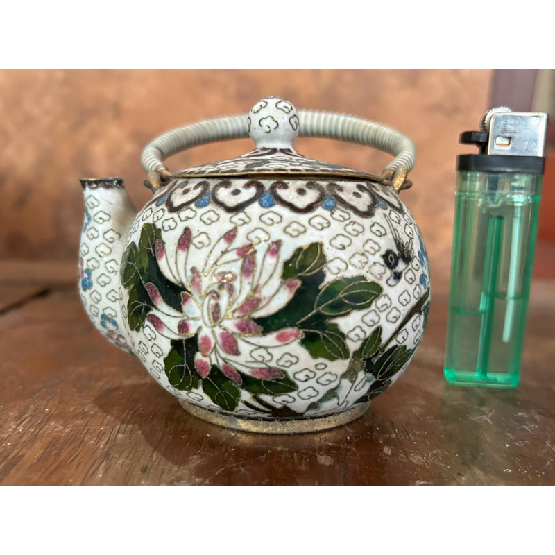 Teko Karsonik Kuningan China Full Ukir Antik