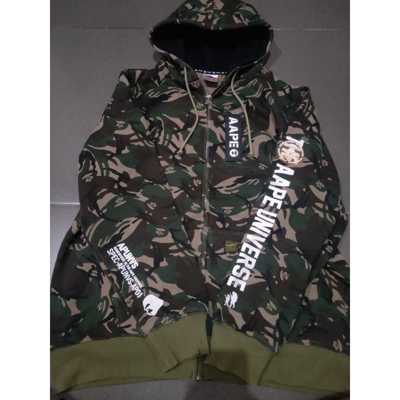 zip hoodie camo AAPE UNIVERSE spellout