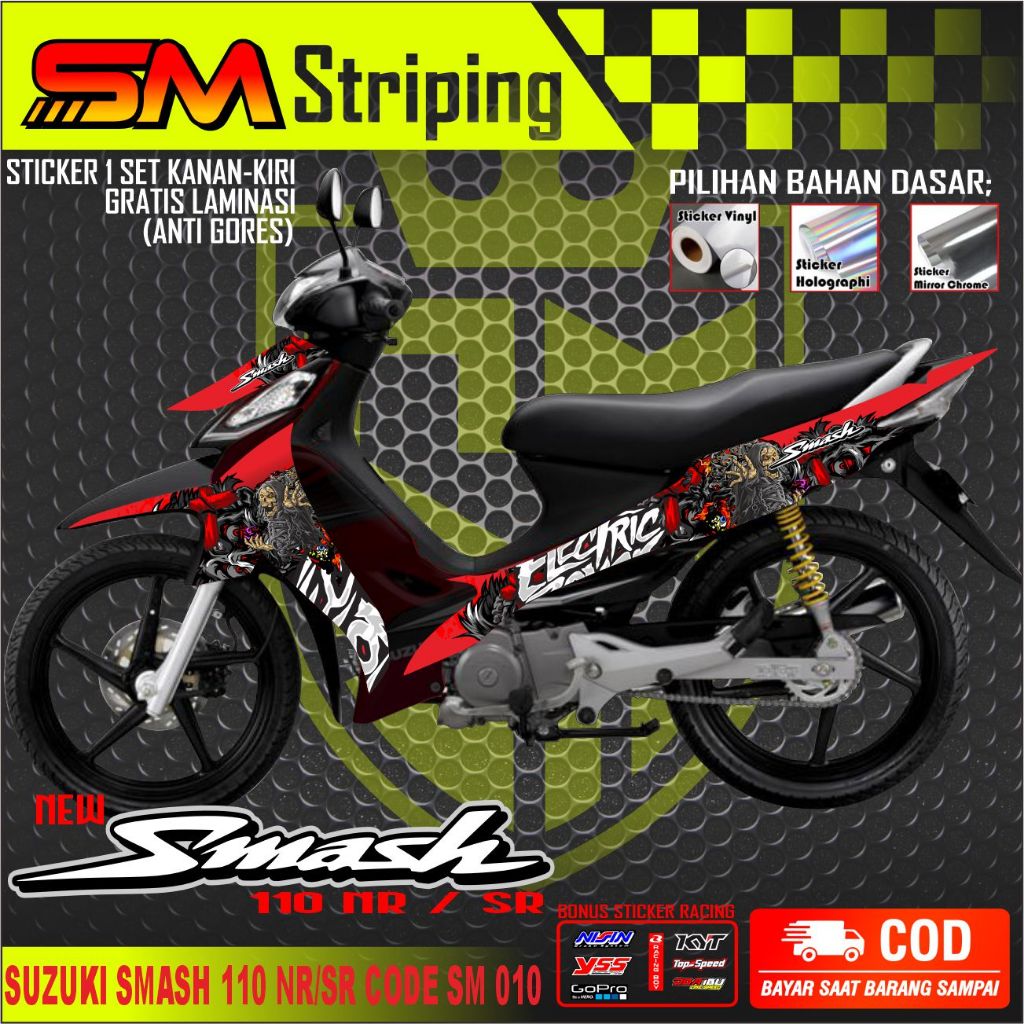 Striping Variasi Suzuki Smash 110 SR / Sticker List Motor Suzuki Smash 110 SR
