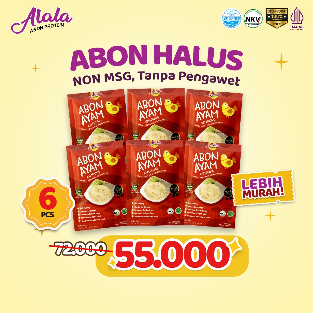

Alala Abon Ayam Abon Bayi MPASI untuk Booster BB 15g - Grosiranmpasi