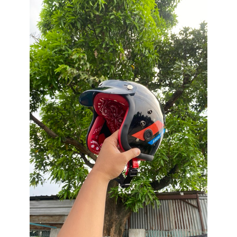 Helm Yamaha Black Foam Tartan Custom