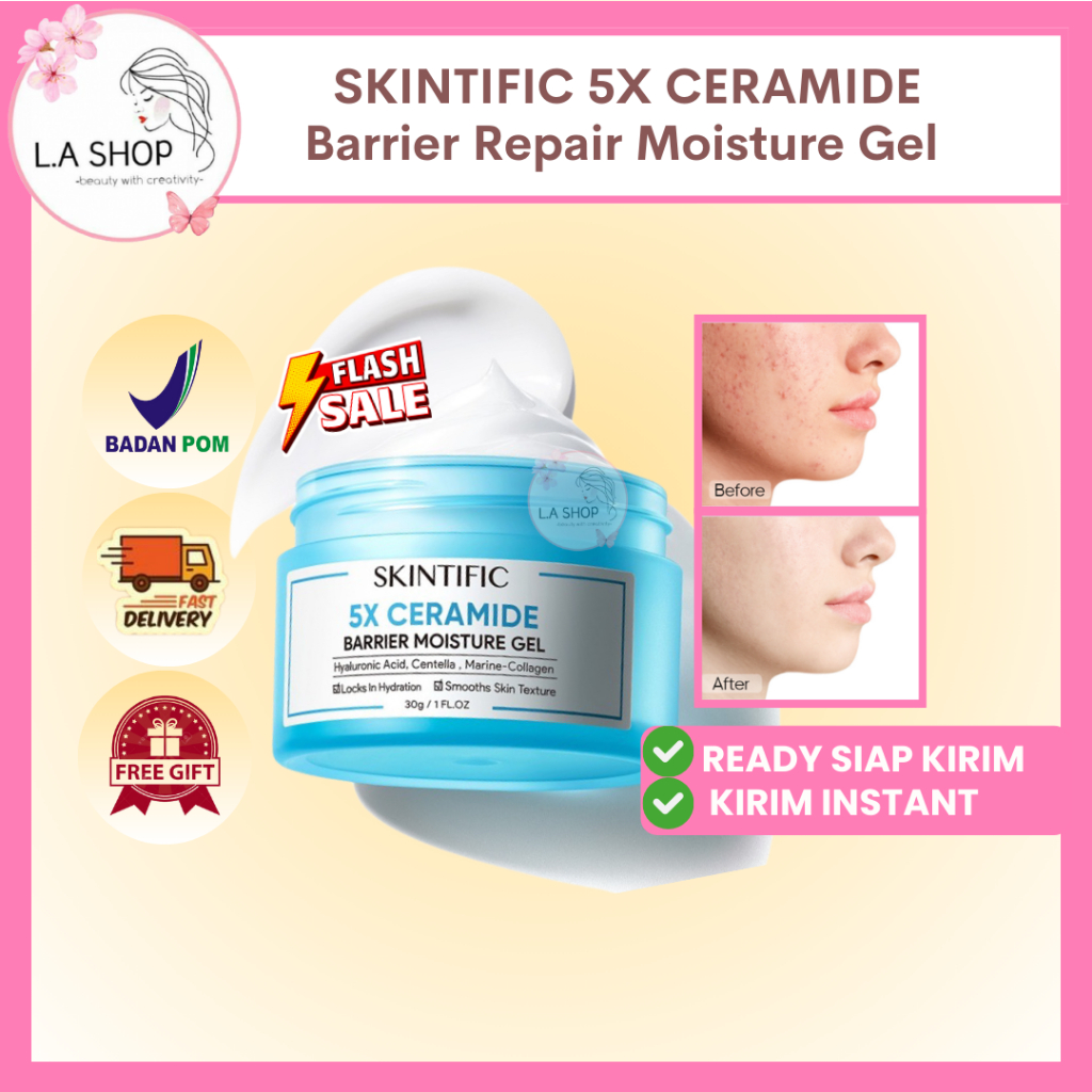 SKINTIFIC 5X Ceramide Barrier Repair Moisture Gel 6gram / 30gram / 80 gram [ReadySiapKirim]