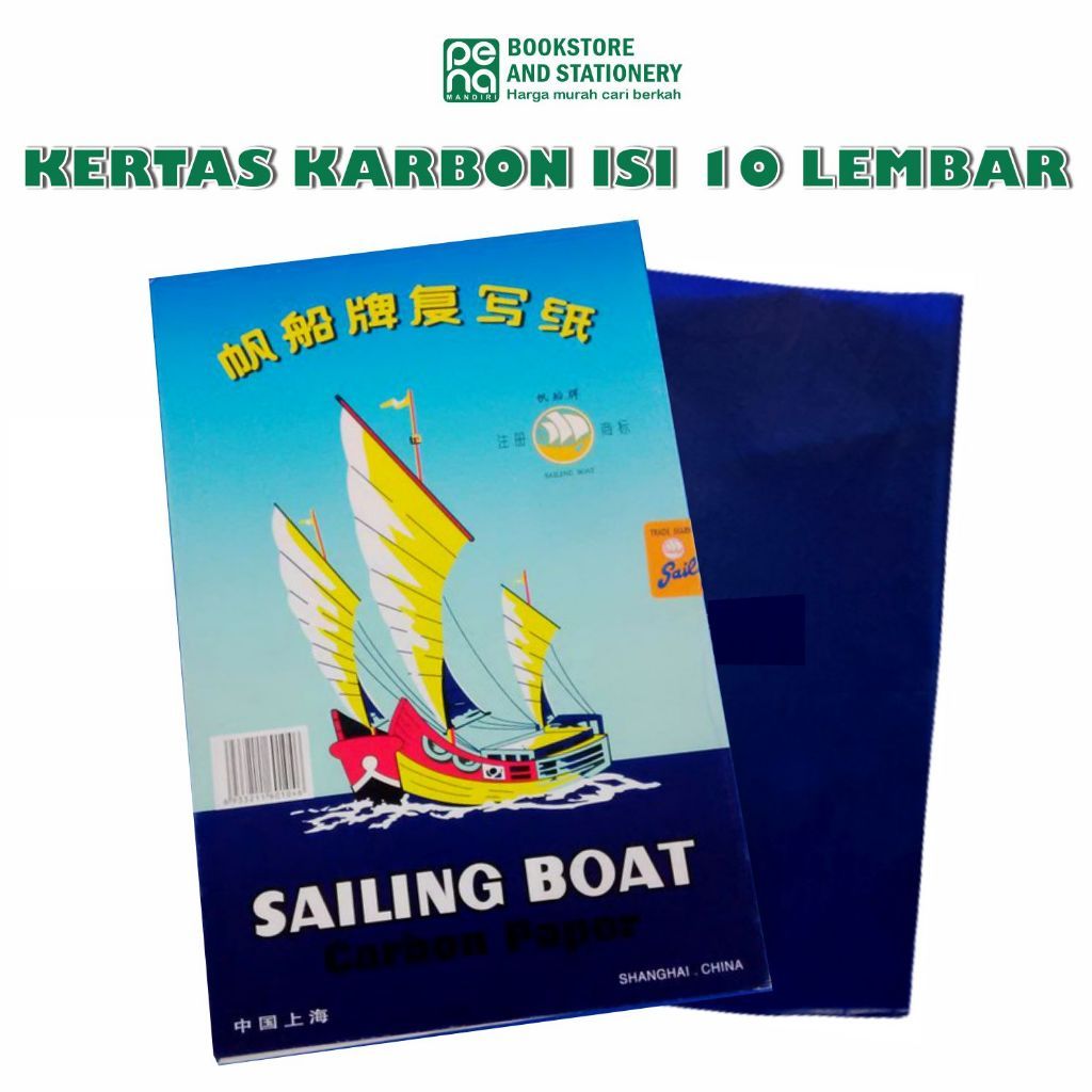 

Carbon Paper Single Side Blue Black Kertas Karbon Per 10 lembar Sailing Boat