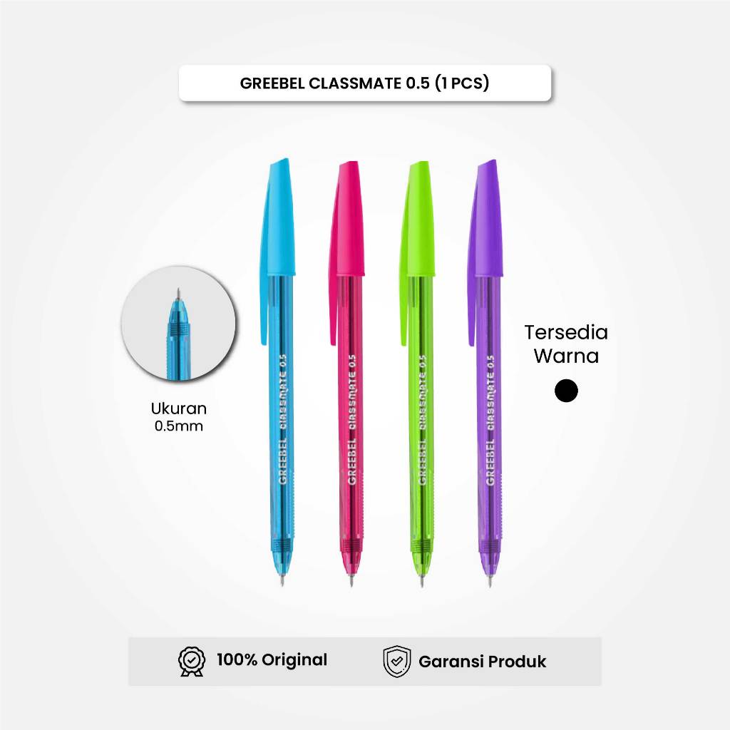 

GREEBEL Bolpen Pulpen Classmate Tinta Hitam 0.5 (1PCS) / Ballpen Ballpoint Pena Gel