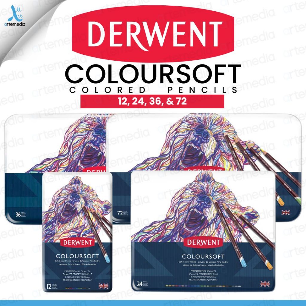 

Derwent Coloursoft Color Pencil Pensil Warna Set 12, Set 24, Set 36, Set 72