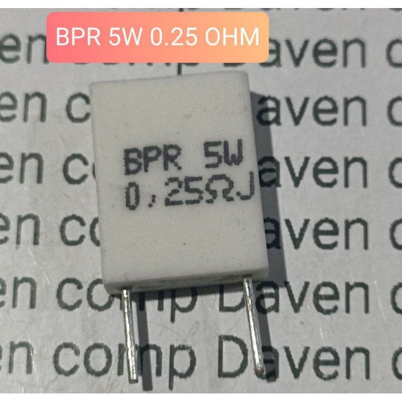RESISTOR BPR 5WATT 0.25 OHM 5 WATT 0.25OHM 0,25 OHM