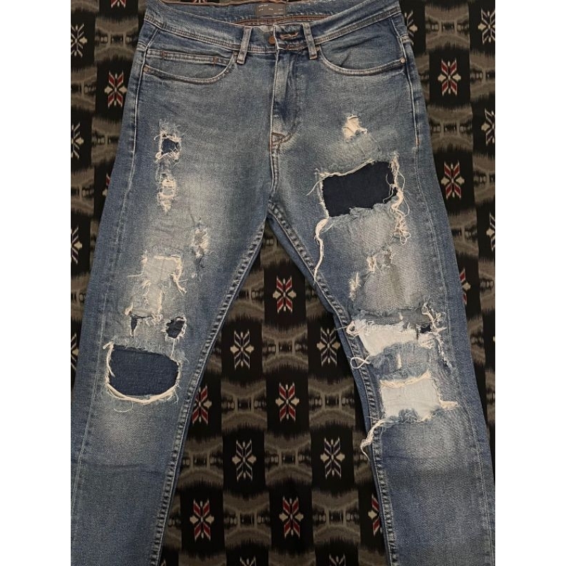 Zara man jeans ripped sz 32